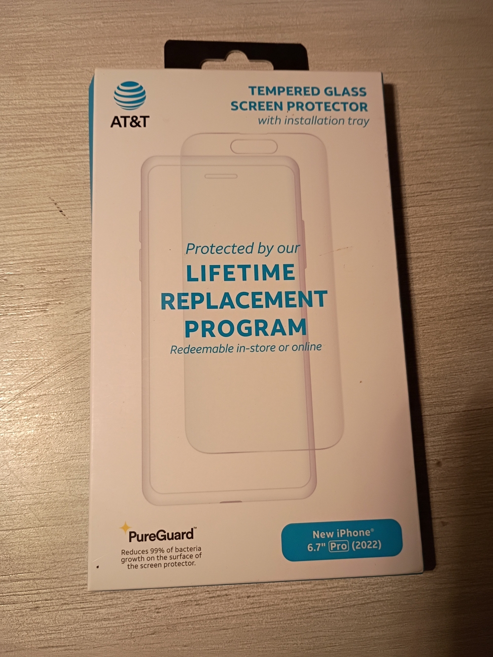 PureGuard Tempered Glass Screen Protector for iPhone 6.7" Pro (2022) - White